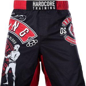 Hardcore Training Fight Shorts Men's Boxing MMA Combat BJJ Grappling Fitness